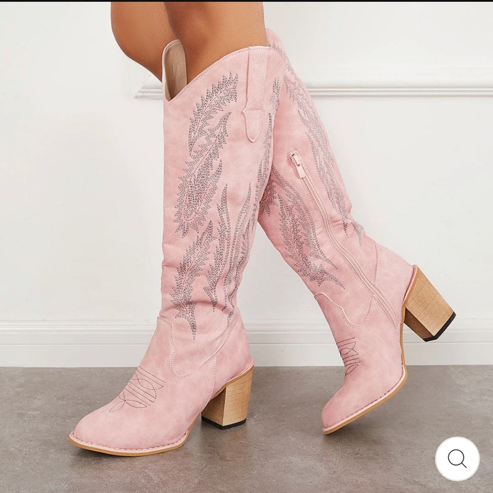 Pale Pink Cowgirl Boots (New)